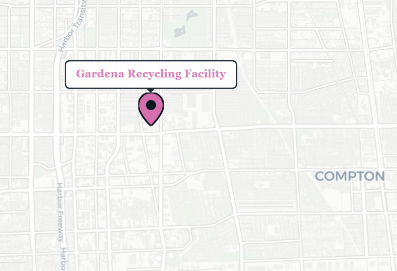 Gardena Recycling Facility location map